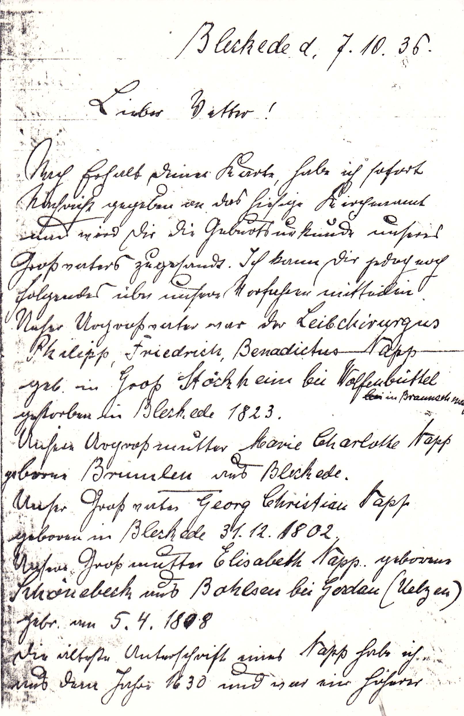 Gustav's Letter Page 1