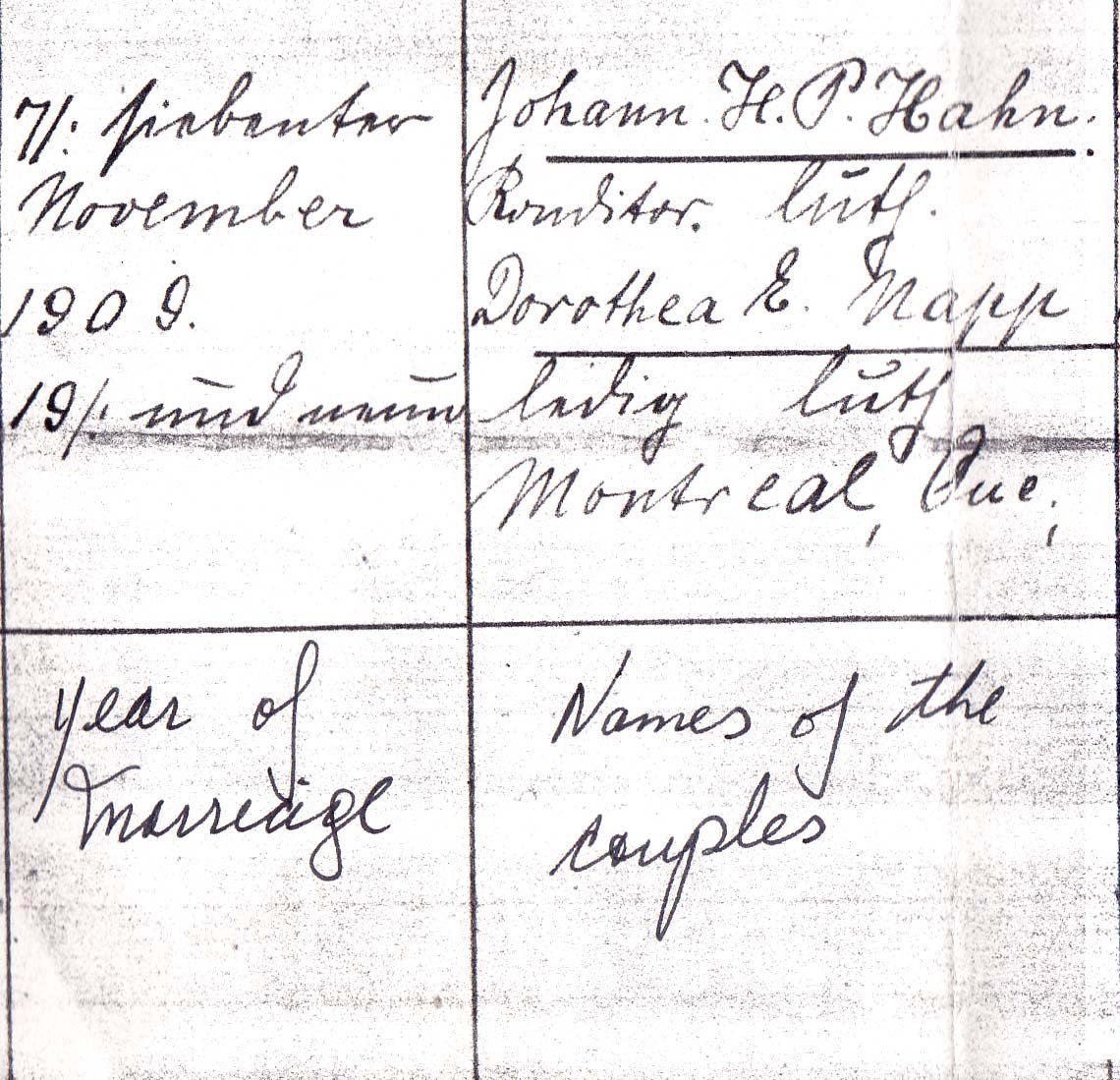 Elisabeth & Paul Marriage Churchbook entry