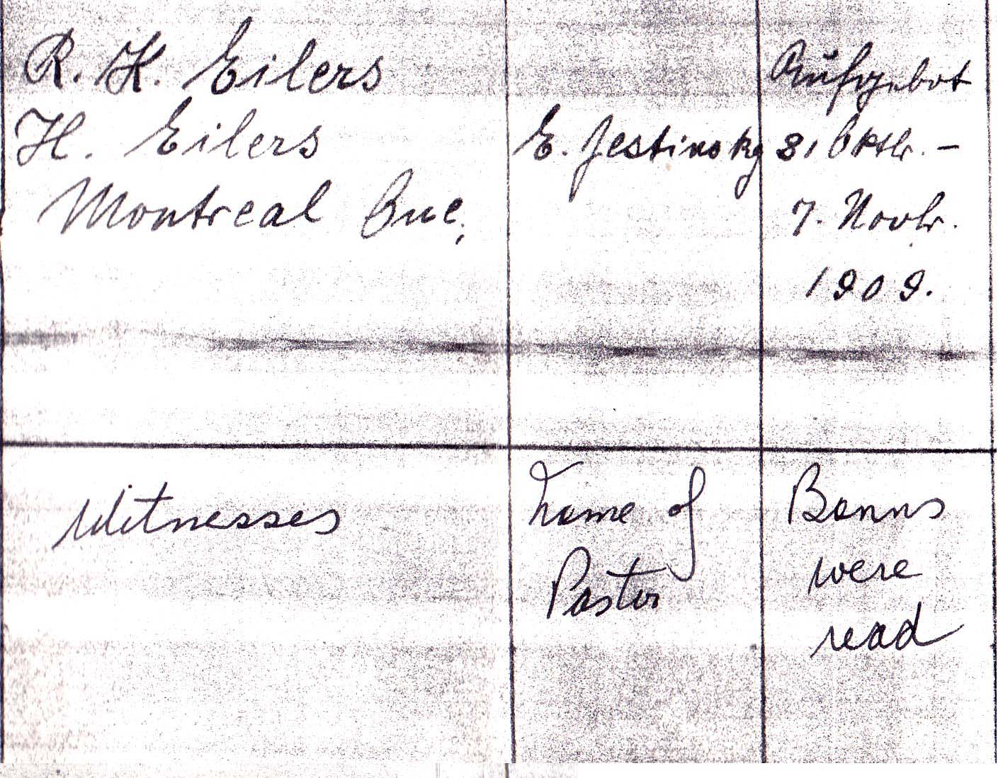 Elisabeth & Paul Marriage Churchbook entry