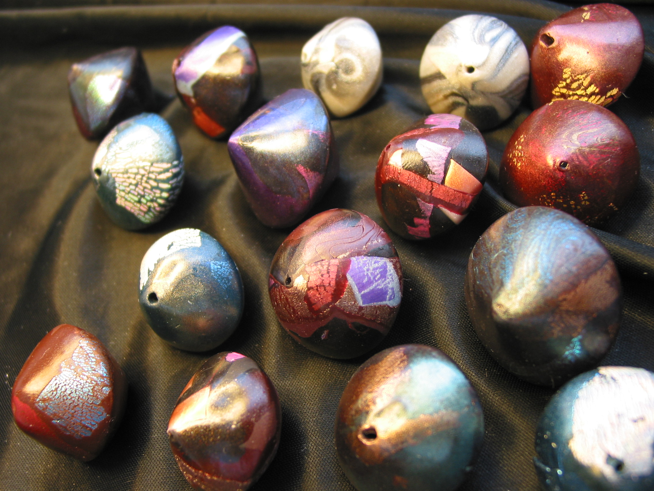 clay bicone beads
